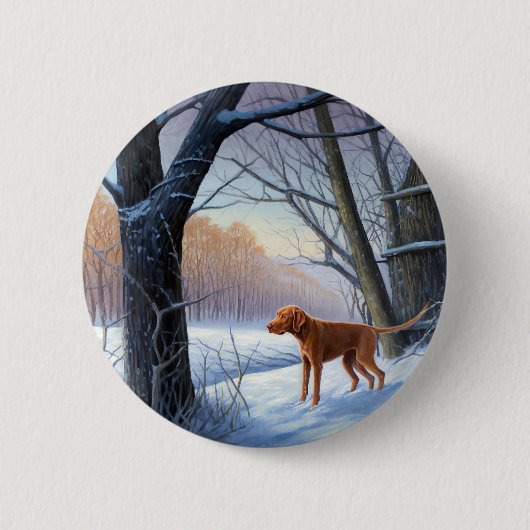 Vizla Let It Snow Weihnachten Button (Vorderseite)