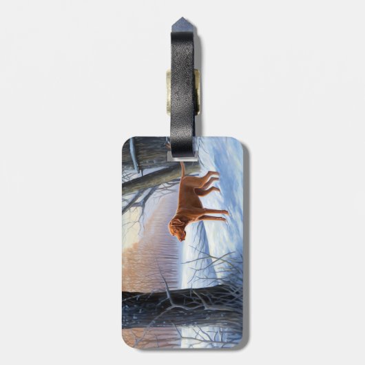 Vizla Let It Snow Weihnachten Gepäckanhänger (Rückseite vertikal)