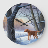 Vizla Let It Snow Weihnachten Große Wanduhr (Vorderseite)
