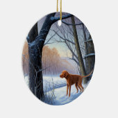 Vizla Let It Snow Weihnachten Keramik Ornament (Rechts)