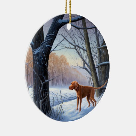 Vizla Let It Snow Weihnachten Keramik Ornament (Rechts)