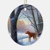 Vizla Let It Snow Weihnachten Keramik Ornament (Links)