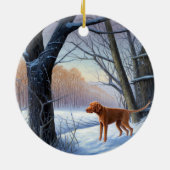 Vizla Let It Snow Weihnachten Keramik Ornament (Hinten)