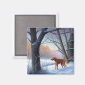 Vizla Let It Snow Weihnachten Magnet (Vorderseite/Rückseite)