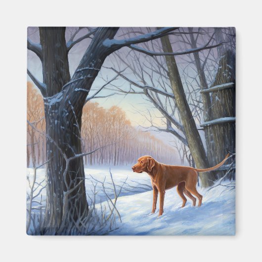 Vizla Let It Snow Weihnachten Magnet (Vorne)