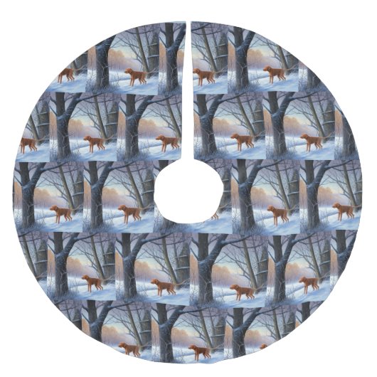 Vizla Let It Snow Weihnachten Polyester Weihnachtsbaumdecke (Vorderseite)