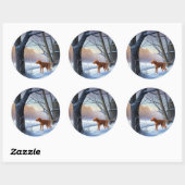 Vizla Let It Snow Weihnachten Runder Aufkleber (Blatt)