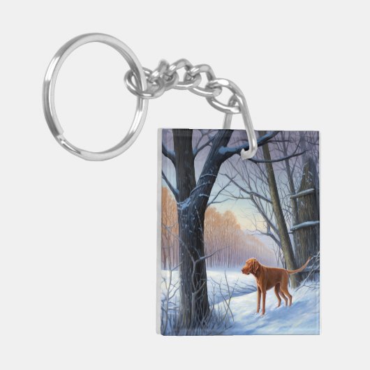 Vizla Let It Snow Weihnachten Schlüsselanhänger (Vorderseite links)