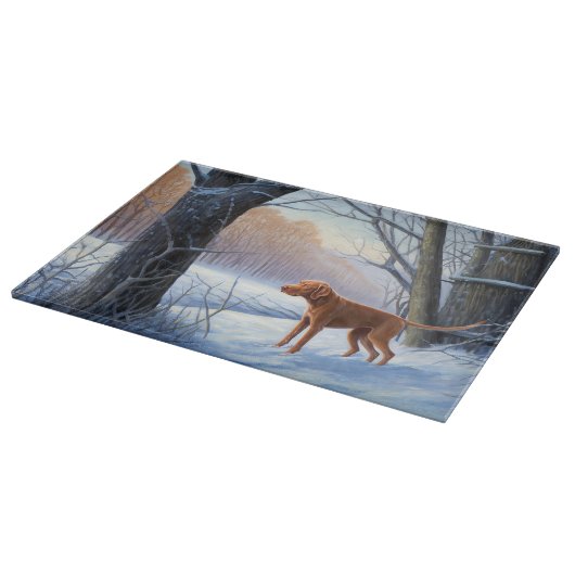 Vizla Let It Snow Weihnachten Schneidebrett (Ecke)