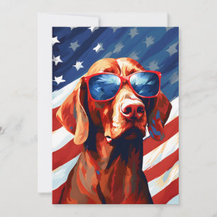 Vizsla 4. Juli Unabhängigkeitstag Feiertagskarte