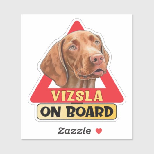 Vizsla an Bord des ungarischen Hundes-Schildes Aufkleber (Blatt)