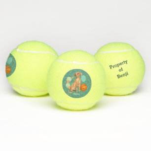 Vizsla Aquamarin Personalisiert Tennisbälle