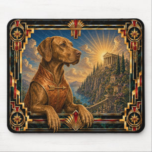 Vizsla, Art Deco Hund Mousepad