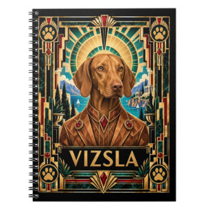 Vizsla, Art Deco Hund Notizblock