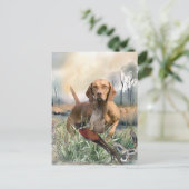 Vizsla, Art Feiertagspostkarte (Stehend Vorderseite)