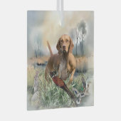 Vizsla, Art Ornament Aus Glas (Vorderseite Rechts)