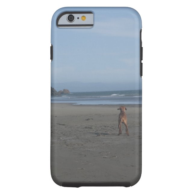 Vizsla auf Strandtelefonkasten Case-Mate iPhone Hülle (Rückseite)