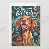 Vizsla Birthday Feiertagskarte (Vorne/Hinten)