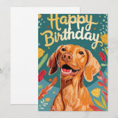 Vizsla Birthday Feiertagskarte (Vorne/Hinten)