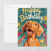 Vizsla Birthday Postkarte (Vorne/Hinten)