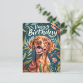 Vizsla Birthday Postkarte (Stehend Vorderseite)