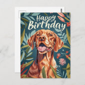 Vizsla Birthday Postkarte (Vorne/Hinten)