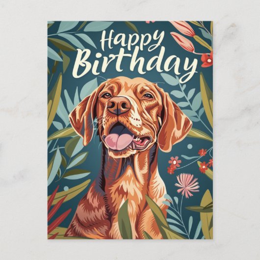 Vizsla Birthday Postkarte (Vorderseite)