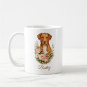 Vizsla Blumenporträt Kaffeetasse (Links)