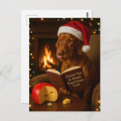 Vizsla 'Cheese Tax' Christmas postcard Postkarte (Vorne/Hinten)
