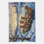 Vizsla Christmas Boat Holiday Geschirrtuch (Vertikal)