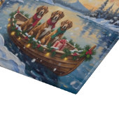 Vizsla Christmas Boat Holiday Schneidebrett (Ecke)