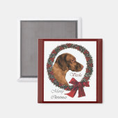 Vizsla Christmas Geschenke Magnet (Vorderseite/Rückseite)