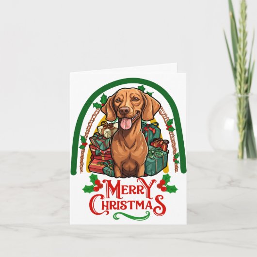 Vizsla Christmas Karte (Vorderseite)