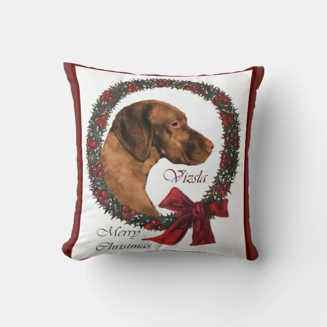 Vizsla Christmas Kissen (Vorderseite)