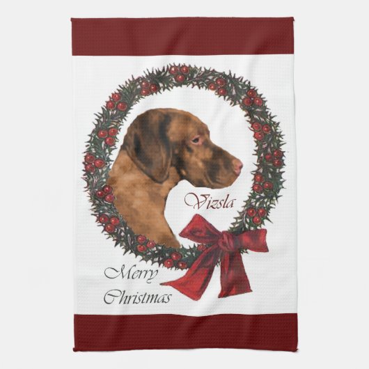 Vizsla Christmas Küchentuch (Vertikal)