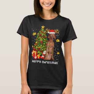 Vizsla Christmas Lights Tree Santa Xmas Pajamas Vi T-Shirt