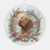 Vizsla Christmas Ornament Aus Glas (Vorderseite)