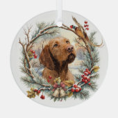 Vizsla Christmas Ornament Aus Glas (Rückseite)