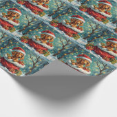 Vizsla Christmas Santa Bag Adventure Geschenkpapier (Ecke)