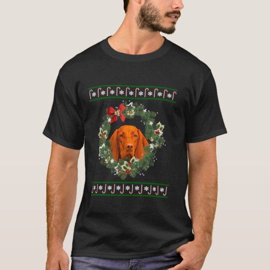 Vizsla Christmas Tree Dog Santa Xmas T-Shirt Pajam (Vorderseite)