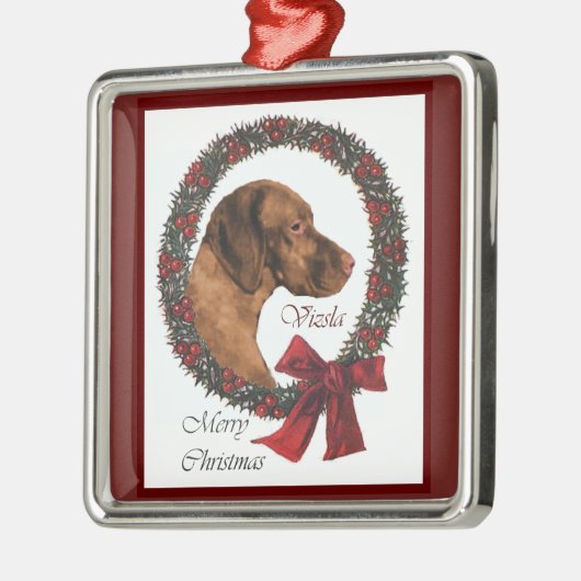 Vizsla Christmas Tree Silbernes Ornament (Links)