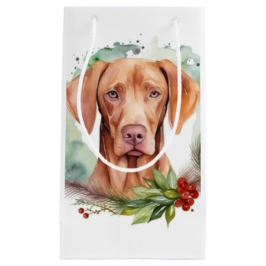 Vizsla Christmas Wreath Festivals Kleine Geschenktüte (Vorderseite)