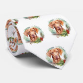 Vizsla Christmas Wreath Festivals Krawatte (Gerollt)