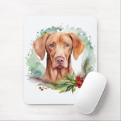 Vizsla Christmas Wreath Festivals Mousepad (Mit Mouse)