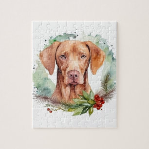 Vizsla Christmas Wreath Festivals Puzzle
