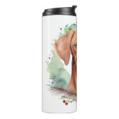 Vizsla Christmas Wreath Festivals Thermosbecher (Nach links gedreht)