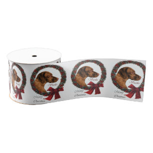 Vizsla Christmas Wreath Ripsband