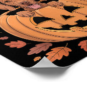 Vizsla Costume On Pumpkin Halloween Vizsla Poster (Ecke)