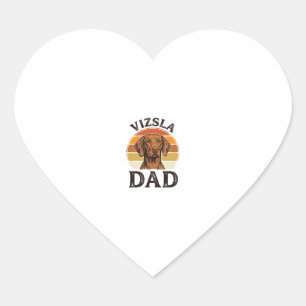 Vizsla Dad Vintage Gravur Hundedesign_1 Herz-Aufkleber