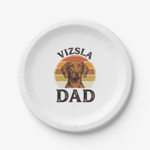 Vizsla Dad Vintage Gravur Hundedesign_1 Pappteller